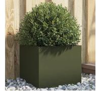 Vidaxl Jardinière Vert Olive 32x30x29 Cm Acier Laminé À Froid
