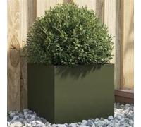 Vidaxl Jardinière Vert Olive 32x30x29 Cm Acier Laminé À Froid