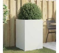 vidaXL Jardinière, Bac à Fleurs, Pot de Plantes, Boîte à Fleurs, Jardinière Surélevée de Jardin Patio Terrasse, Blanc 841584