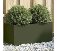 vidaXL Jardinière, Bac à Fleurs, Pot de Plantes, Boîte à Fleurs, Jardinière Surélevée de Jardin Patio Terrasse, Vert Olive 841592