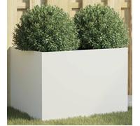 vidaXL Jardinière, Bac à Fleurs, Pot de Plantes, Boîte à Fleurs, Jardinière Surélevée de Jardin Patio Terrasse, Blanc 841602