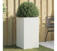 vidaXL Jardinière surélevée – Bac à fleurs en acier 42x38x75 cm Blanc