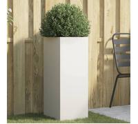 vidaXL Jardinière surélevée Bac à fleurs 32x29x75 cm Acier laminé à froid Blanc