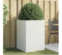 vidaXL Jardinière, Bac à Fleurs, Pot de Plantes, Boîte à Fleurs, Jardinière Surélevée de Jardin Patio Terrasse, Blanc 841584