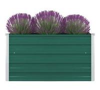 vidaXL Jardinière Bac à Plante Pot à Fleurs Bac à Fleurs Légumes Herbes Véranda Jardin Patio Extérieur 100x100x45 cm Acier 47025 Vert G