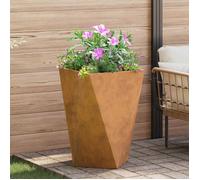 VIDAXL Jardinière bac à plantes carré 50 x 50 x 75 cm acier rouillé