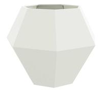 vidaXL Jardinière Blanc 100 x 100 x 80 cm Acier, Jardin et terrasse, bac à Fleurs Solide, Support rectangulaire, décor d'herbes et Verdure, boîte