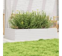 Vidaxl Jardinière Blanc 110x60x23 Cm Bois De Pin Massif