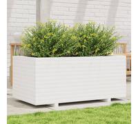 Vidaxl Jardinière Blanc 110x60x49,5 Cm Bois De Pin Massif