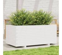 Vidaxl Jardinière Blanc 110x60x49,5 Cm Bois De Pin Massif