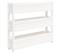 Vidaxl Jardinière Blanc 112x25x104,5 Cm Bois Massif De Pin