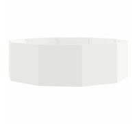 vidaXL Jardinière Blanc 120 x 120 x 35 cm Acier, Jardins et terrasses, jardinières Modernes en Acier, Pots Ronds, déco de Patio pour Exposer Vos Plantes