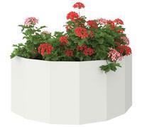 vidaXL Jardinière Blanc 120 x 60 x 50 cm Acier, Jardinier en Acier, Support de Plantes, déco extérieure, Pot Durable, Accent de Serre, Pot terrasse