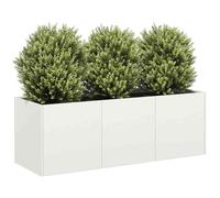 Vidaxl Jardinière Blanc 120x40x40 Cm Acier Laminé À Froid