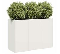 vidaXL Jardinière en acier laminé à froid 120x40x80 cm Blanc