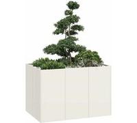 Vidaxl Jardinière Blanc 120x80x40 Cm Acier