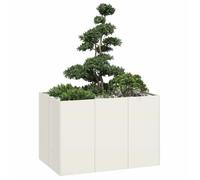 vidaXL Jardinière surélevée 120x80x80 cm Acier Blanc – Bac à plantes