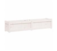 Vidaxl Jardinière Blanc 150x31x31 Cm Bois Massif De Pin