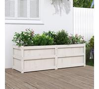 Vidaxl Jardinière Blanc 150x50x50 Cm Bois Massif De Pin