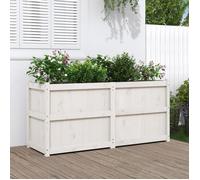 vidaXL Jardinière 837490 – Bois de pin massif blanc 150 x 50 x 70 cm