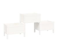 Vidaxl Jardinière Blanc 178,5x44x75 Cm Bois Massif De Pin
