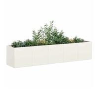 vidaXL Jardinière blanc 200x40x40 cm acier laminé à froid, pot de fleurs, support de plantes, lit surélevé, support de 860683