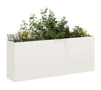 vidaXL Jardinière 200x40x80 cm Blanc – Acier laminé à froid