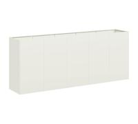 vidaXL Jardinière Blanc 200x40x80 cm Acier laminé à Froid, Pot de Fleurs, Support de Plantes, lit surélevé, Support de jardinière, bac à Plantes
