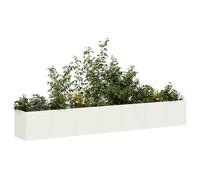 vidaXL Jardinière Blanc 280x40x40 cm Acier laminé à Froid, Pot de Fleurs, Support de Plantes, lit surélevé, Support de jardinière, bac à Plantes