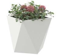 vidaXL Jardinière Blanc 30 x 30 x 30 cm Acier, Jardin et terrasse, bac à Fleurs en Acier Robuste, boîte rectangulaire pour déco de Patio