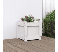 Vidaxl Jardinière Blanc 31x31x31 Cm Bois De Pin Massif