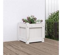 vidaXL Jardinière blanc 31x31x31 cm bois de pin massif 837396 Blanc G