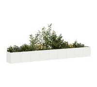 vidaXL Jardinière en acier laminé à froid 360x40x40 cm Blanc
