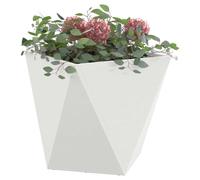 vidaXL Jardinière Blanc 40 x 40 x 40 cm Acier, Jardin et terrasse, bac à Fleurs en Acier Robuste, boîte rectangulaire pour déco de Patio