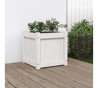 Vidaxl Jardinière Blanc 40x40x40 Cm Bois De Pin Massif