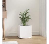 vidaXL Jardinière pot de fleurs en bois d'ingénierie Blanc 40x40x40 cm Intérieur