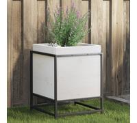 Jardinière blanc 40x40x50 cm bois de pin massif G