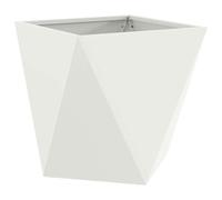 vidaXL Jardinière Blanc 50 x 50 x 50 cm Acier, Jardin et terrasse, bac à Fleurs en Acier Robuste, boîte rectangulaire pour déco de Patio