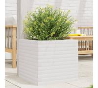 Vidaxl Jardinière Blanc 50x50x45,5 Cm Bois De Pin Massif