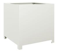 vidaXL Jardinière blanc 50x50x50 cm acier, planteur, jardinière de patio, bac à fleurs, jardinière d'extérieur, boîte à 851214
