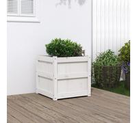 Vidaxl Jardinière Blanc 50x50x50 Cm Bois De Pin Massif
