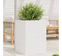 Vidaxl Jardinière Blanc 50x50x68,5 Cm Bois De Pin Massif