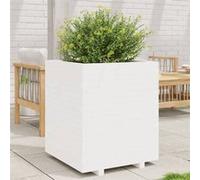 Vidaxl Jardinière Blanc 60x60x72,5 Cm Bois De Pin Massif