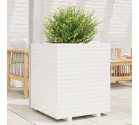 Vidaxl Jardinière Blanc 60x60x72 Cm Bois De Pin Massif