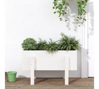 Vidaxl Jardinière Blanc 62x30x38 Cm Bois Massif De Pin