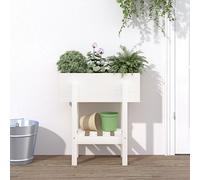 Vidaxl Jardinière Blanc 62x30x69 Cm Bois Massif De Pin
