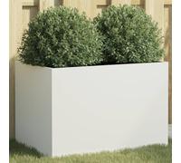 vidaXL Jardinière Bac à fleurs rectangulaire en acier laminé à froid, blanc