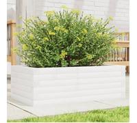 vidaXL Jardinière blanc 70x40x23 cm bois de pin massif, jardinière d'extérieur, bac à fleurs, boîte à plantes, jardinière de 847219