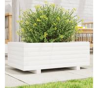 Vidaxl Jardinière Blanc 70x40x26,5 Cm Bois De Pin Massif
