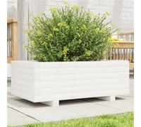 Vidaxl Jardinière Blanc 70x40x26,5 Cm Bois De Pin Massif